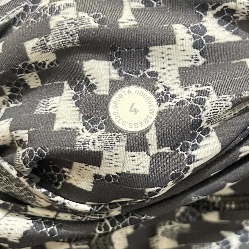 Lululemon Fast & Free 25” Leggings Size 4 Pace Lace Graphite Grey Multi